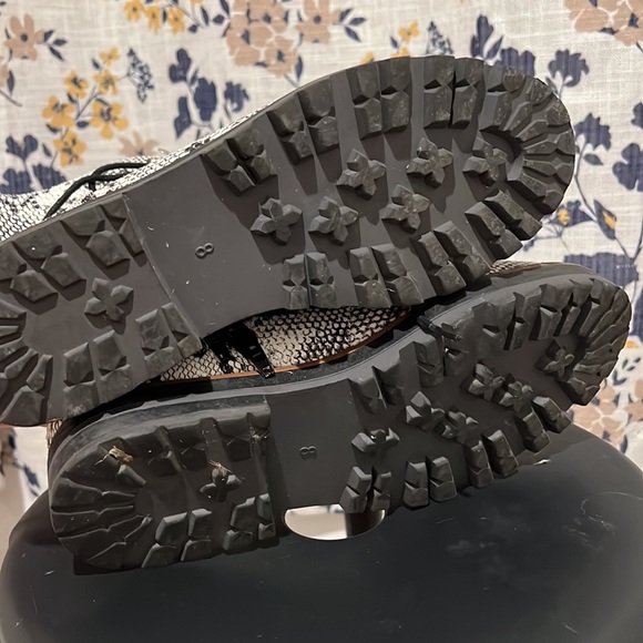 Faux Fur Snake skin combat boots - Picture 7 of 8